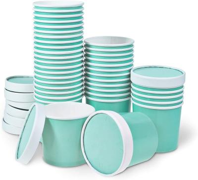 China Home.Restaurant.Bar.Hotel.Wedding 8 Ounce Disposable Soup Bowls With Lids Paper Cups Ice Cream Sundae Treat Cups With Lids for sale