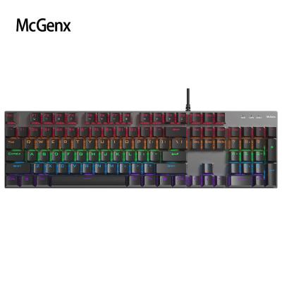 China McGenx Mechanical Keyboard, 104 Key USB PC Metal Outdoor Cable Luminous Desktop Computer Led Lightweight Backlit Gaming Keyboard Yes for sale