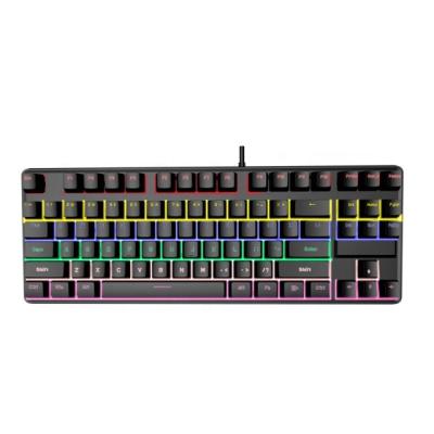 China OEM Mechanical N-Key Rollover ABS Panel RGB Backlight 87Keys Wired Mechanical Gaming Keyboard for sale