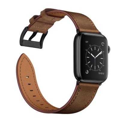 China Comfortable Watch Accessories Watch Band 38mm 40mm 41mm Genuine Leather Smart Watch Strap For Apple Watch Series 7 6 5 4 42mm 44mm 45mm Band for sale