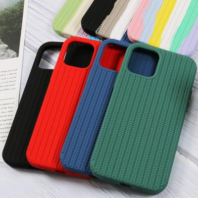 China Soft Microfiber Striping On Inner Custom Colors Woven Stripe Pattern Fashion Case Silicone Phone Cover For Apple 13 Pro Max 12 11 Silicone Mobile Phone Case for sale