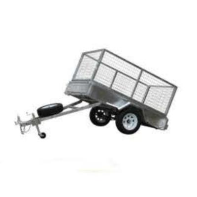 China Car Trailer 8x5 10x5 10x6 12x7 Galvanized Hydraulic Tipper Tandem Box Trailer ith Hot Dip Galvanized Treatment for sale