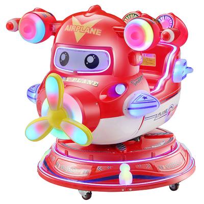 China Children Electric Coin Rotating Elevator MP5 Aircraft Mobilization Game Console 3D Game Rocking Car for sale