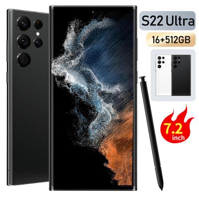 China Dual SIM Card Original Smartphone S22 Ultra 7.2 Inch Full Screen Mobile Phones 16+512GB Android Built-in Stylus Face ID Open Cell Phone for sale