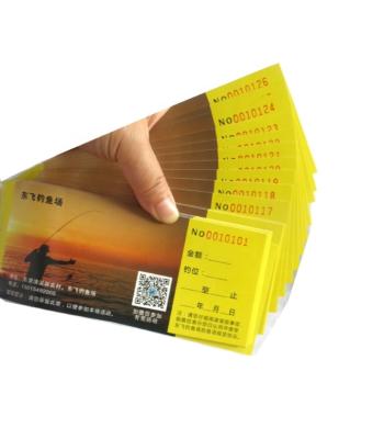 China Custom Printing High Quality Paper Printing Admission Tickets Gift Voucher Discount Coupons Admission Tickets for sale