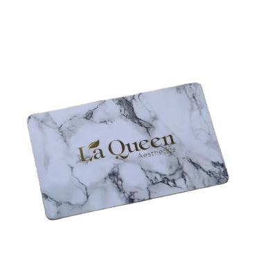 China Gift Voucher Good Quality Gold Stamping PVC Gift Certificate Printing Plastic Printed Business Card Shopping Card for sale