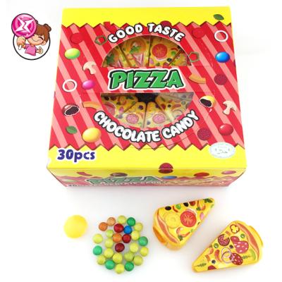 China New Product Colorful Pizza Shape Surprise Mini Sweet Chocolate Beans Toys Candy BALL for sale