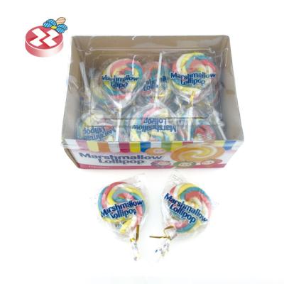 China Glucose 11g Size Big Twisted Marshmallow Lollipop In Box for sale