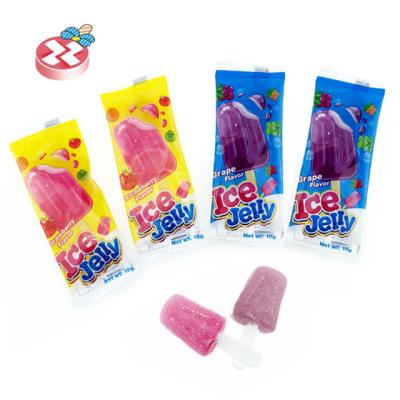 China Glucose Ice Cream Form Jelly Soft Lollipop Candy Colorful Gummy for sale