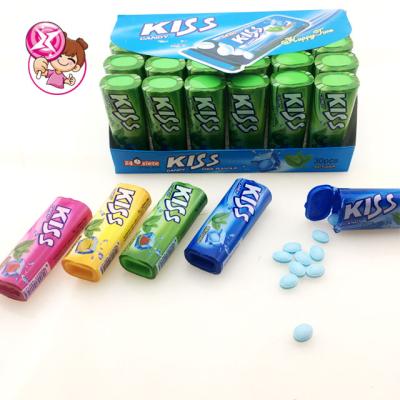 China Halal Glucose Bottle 11g Mint Candy Kiss Tablet Fruity Candy Pressed Candy Sugar for sale