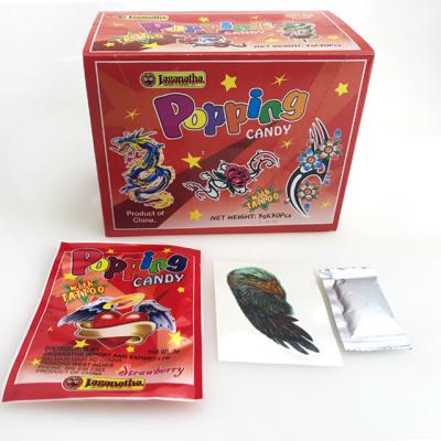 China Natural halal popping candy with tattoo sticker for sale