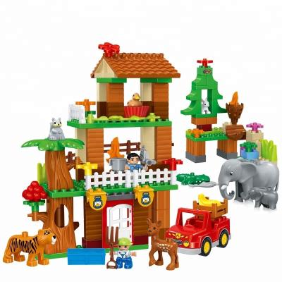 China Big jungle material eco-friendly material adventure storage box 138pcs building blocks with legoing duplo for sale