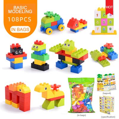 China Eco-friendly material Gorock 108PCS Diy building block baseplate kids creative educational toys with legoing brick for sale