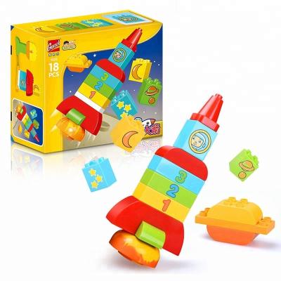 China Big Shantou Toy 18PCS Building Block Diy Brick Educational Toys Eco-Friendly Baby Material Eco-Friendly Compatible With Legoing Duplo for sale