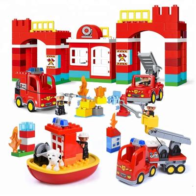 China 19~109pcs eco-friendly material big building block firefighter city building blocks educational toys series eco-friendly material for sale