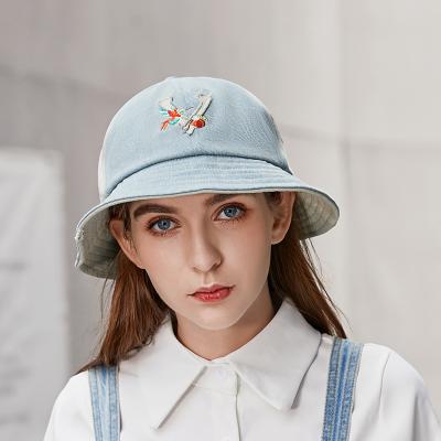 China Custom Disigner OEM Picture Bucket Hats Summer Bulk Order Denim Bucket Hats for sale