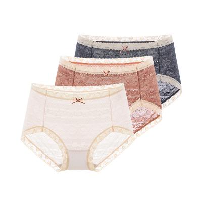 China Wholesale women's breathable best-selling panties low waist briefs and sexy lace soft and elastic three-piece panties for sale