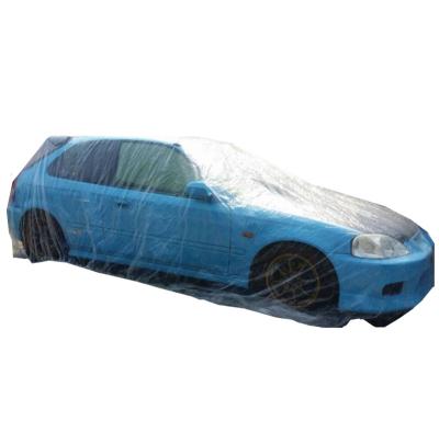 China Wholesale Price Universal Outdoor Waterproof Sunproof 2-Compartment Sedan Anti-Dust Wholesale Price Disposable PE Car Cover for sale