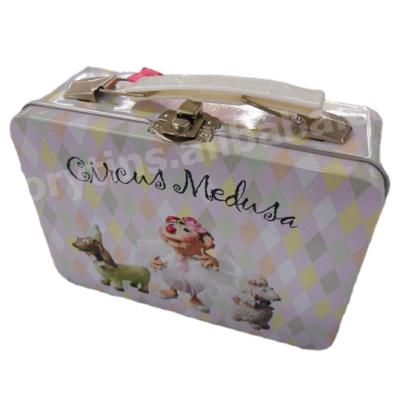 China Gift & Handmade High-end Wedding Decorative Craft Favor Suitcase Shaped Gift Small Tin Box en venta