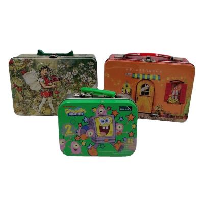 China Recycled Food Grade Materials Unique Custom Hardware Metal Nice Premium Printing Lunch Tin For Kids Ect zu verkaufen