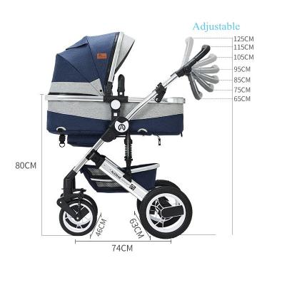 China Carry Baby Foldable Large Baby Stroller Storage Basket Seat Suitable For 0-36 Months Baby Stroller Blue for sale