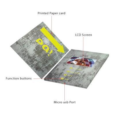 China innovative design 5 inch LCD video packs,magnet switch brochure LCD with video screen for sale