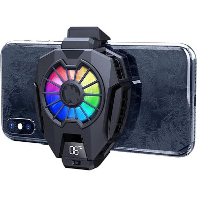 China Multifunctional Mobile Phone Adjustable Cooler Fan Smartphone Heatsink Gaming Grip Phone Holder with Cooling Pad for PUBG for sale