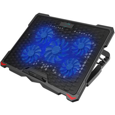 China With 7 RGB Modes Laptop Cooling Pad With 6 Fans Ergonomic Notebook Cooler Comfort Gaming Laptop Cooler Light Stand for sale