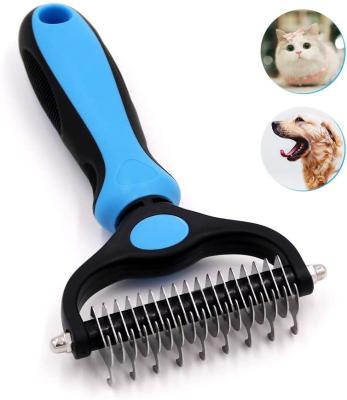 China 2020 Viable New Design Pet Grooming Dog and Cat Hair Remover Grooming Deshedding Blade Brush Comb for sale