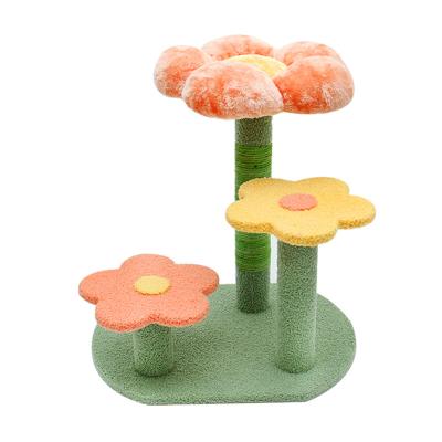 China 2022 New Design Stocked CustomIntegrated Integrated With Platform Jumping Flower Cat Tree for sale