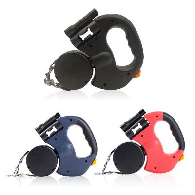 China Wholesale Retractable Automatic Pet Leash Double Padded Dog With Light For Two Dogs for sale