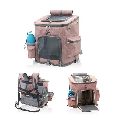 China Private Label Cat Oxford Cloth Carrier Pet Breathable Expandable Backpack For Pet for sale