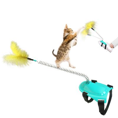 China Sustainable Hot Sale Customized Pet Wand Toy Set Funny Cat Teaser Sticks With Feather for sale