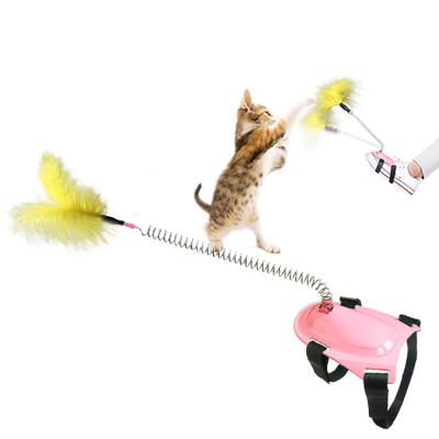 China Viable Hot Selling Private Foot Charmer Feather Toys Interactive Cat Toy Wand for sale