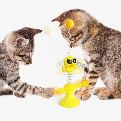 China Viable Wholesale Bird Custom Logo Interaction Feather Sucker Spring Cat Toy for sale