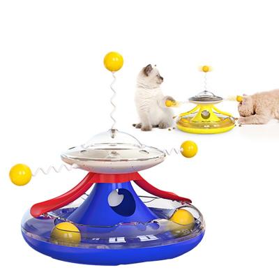 China Custom Viable Funny Stick Interactive Rocker Ball Windmill Cat Toy For Cat Turntable for sale