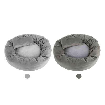 China Large Pet Stocked Fluffy Soft Cat Dount Cat Bed Round For Pet for sale