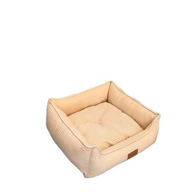 China 2021 Custom Washable Flower Dog Bed Stocked Luxurious Pet Sofa for sale