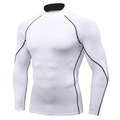 China Manufacturer Wholesale Breathable Sports Solid Color Tops Mens Sports Tights Long Sleeve High Elasticity Plus Size Skinny Long Sleeves for sale