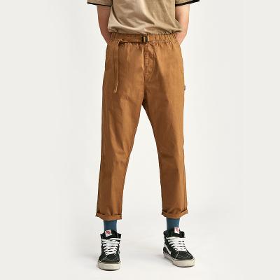 China SABIN factory summer high quality fashion men's elastic legsr wide leg pants trouserse de hombre loose fit twill pants khaki trousers for sale