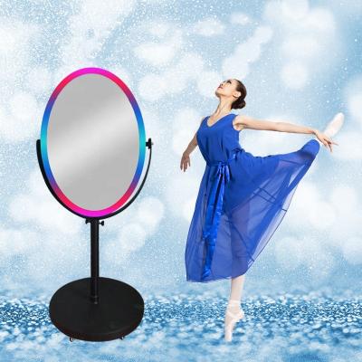 China Beautiful Oval Auto Photo Wedding Selfie Selfie Birthday Party You And Me Mirror Photo Booth Stand With Printer And Camera Cheap Price for sale