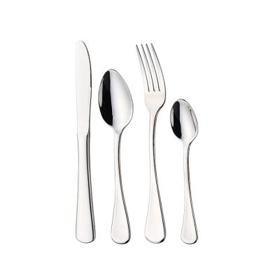 China Sustainable Silver Flatware Set Stainless Steel Cutlery Quality Metal Cutlery Set Spoon Forks And Knives for sale