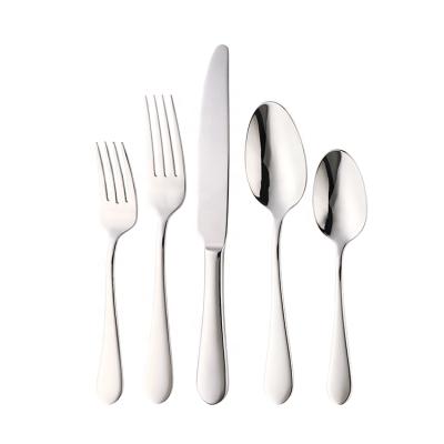 China Sustainable Restaurant Dinner Spoon And Knife Set Stainless Steel Flatware Fork And Spoon Cutlery Set Silver for sale