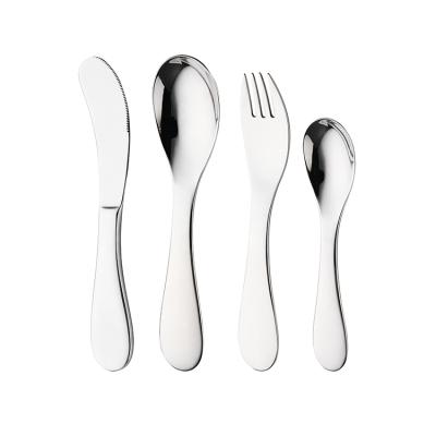 China 18/10 Stainless Steel Cutlery Kids Children Silverware Set High Quality Viable Flatware Sets Baby Spoon Fork Knife for sale