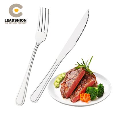 China Hotel Restaurant Wedding Gift Rio Design Steak Knife And Home Fork Set Stainless Steel For Restaurants Party for sale