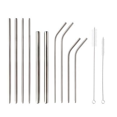 China Drinking Reusable Silver Bar 304 Stainless Steel Metal Straw Straw for sale