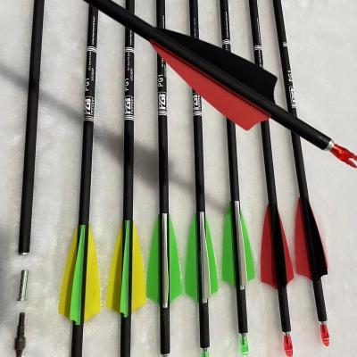 China Plastic 3 Shield Feather Archery Fiberglass TIR Roll Mixed Carbon Pure Carbon Arrow Reverse Curved Compound Bow for sale