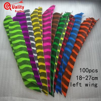 China JINYUQI Wholesale 100pcs Arrow Stick On Shooting Wing Stripes Turkey Feather Arrow Fletching Hunting DIY Archery Arrow Shaft Arrow Feather for sale