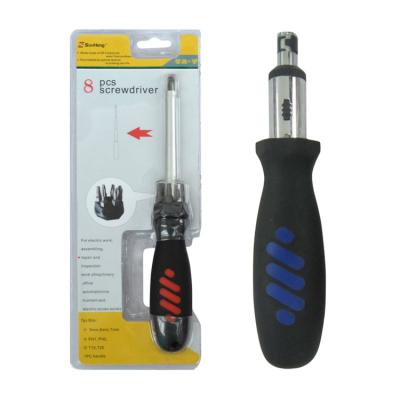 China Polypropylene quick release 8 in 1 screwdriver set for sale