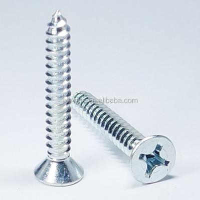 China C-1022 Type-C Flat Cone Point Steel DIN 7982 Head Phillip Drive Type-AB Thread Tapping Screw for sale